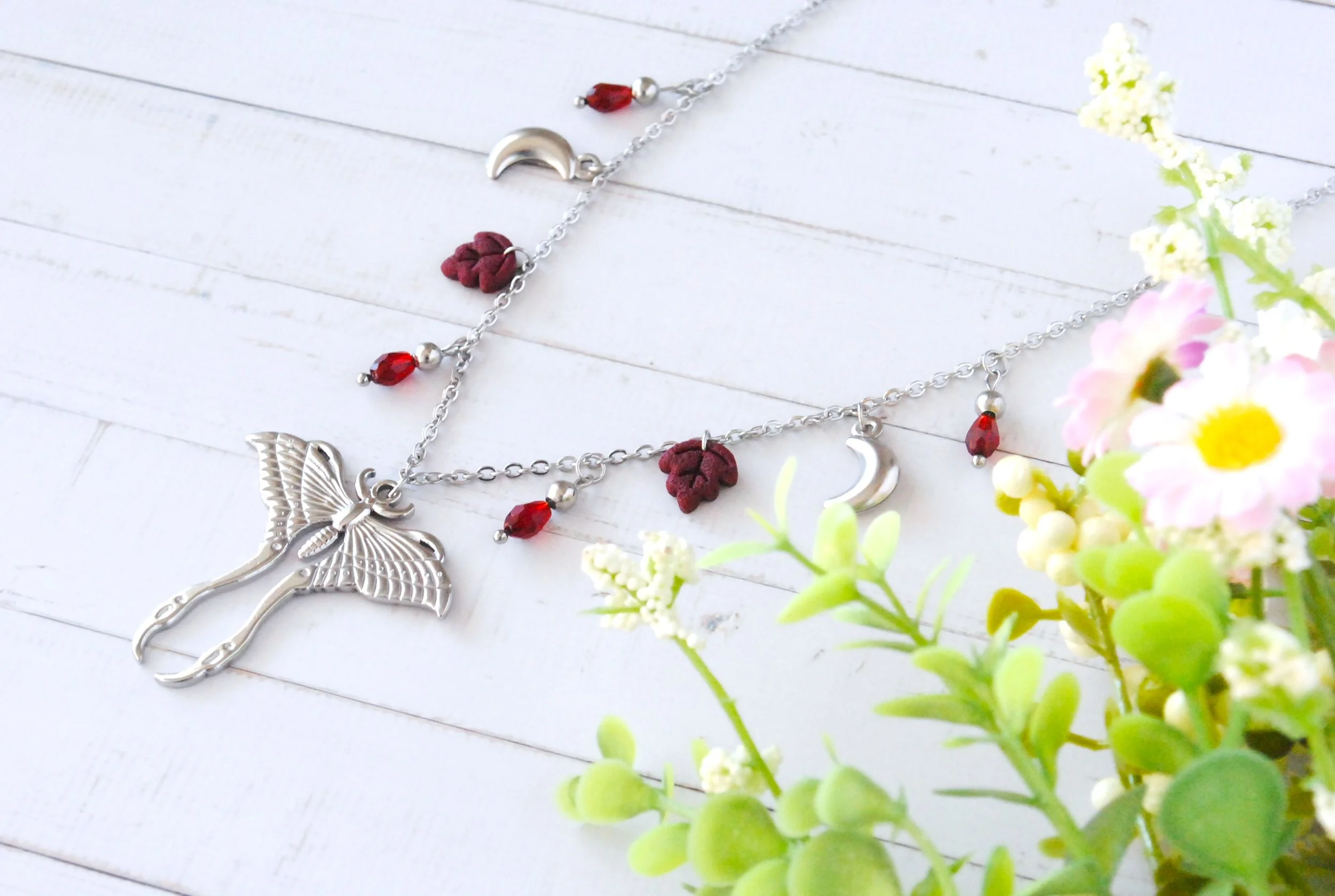 Collier Papillon Lune (argent)
