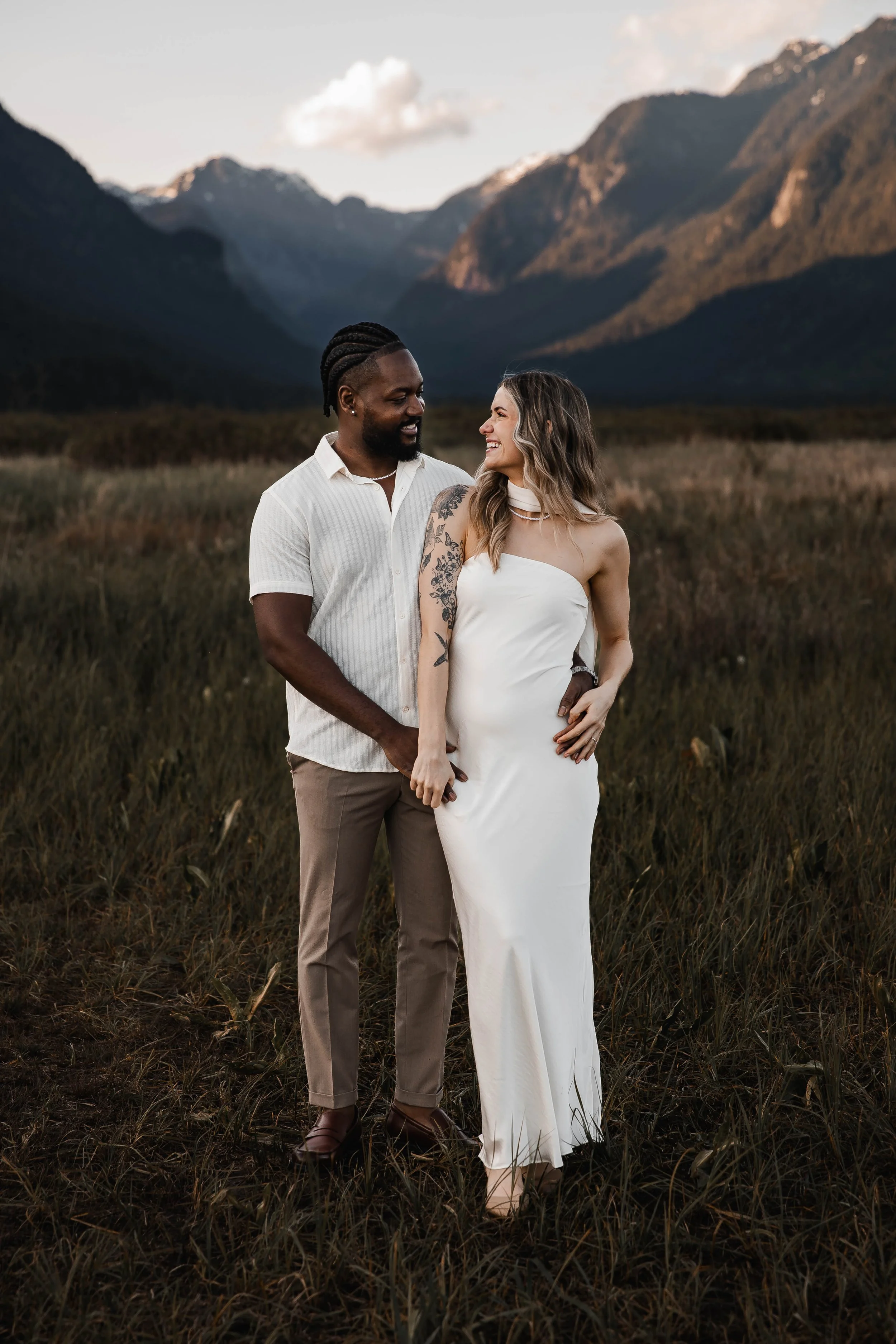Natural and candid engagement photos at Pitt Lake by a BC wedding photographer.