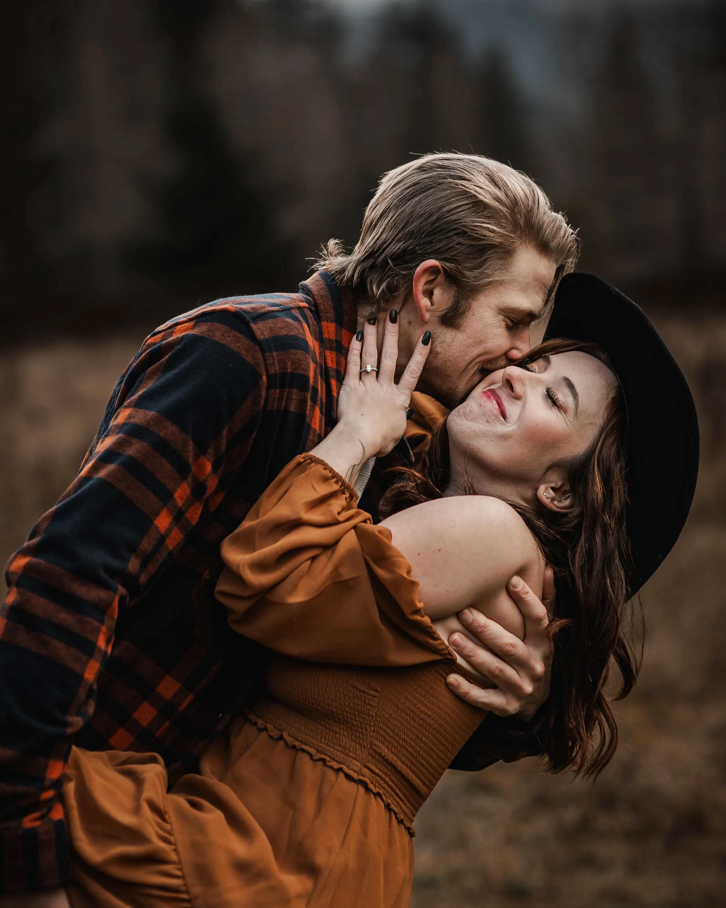 Rustic and romantic engagement photography in the beautiful Pitt Meadows landscape.