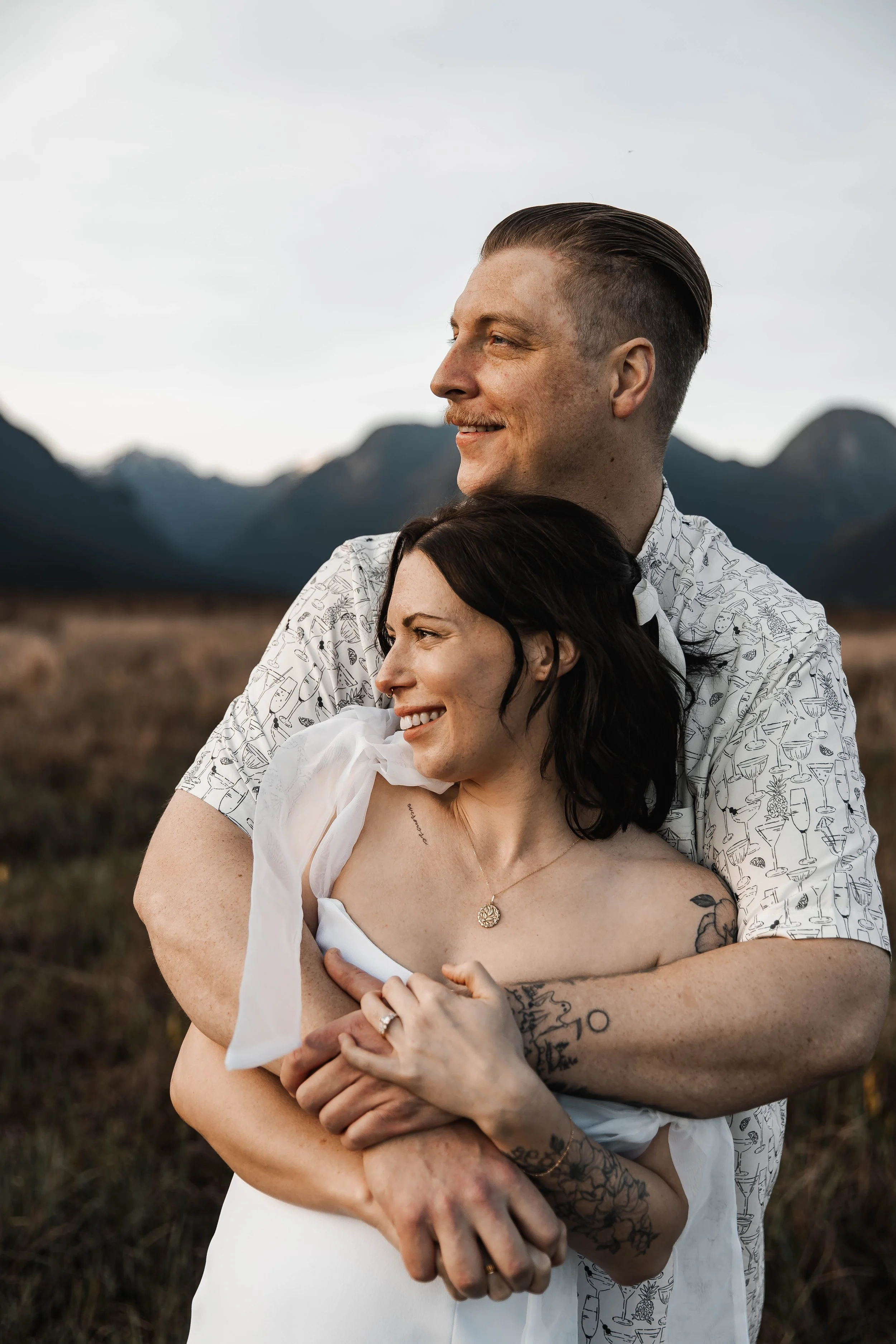 Intimate couple photography at Pitt Lake capturing genuine love and connection.