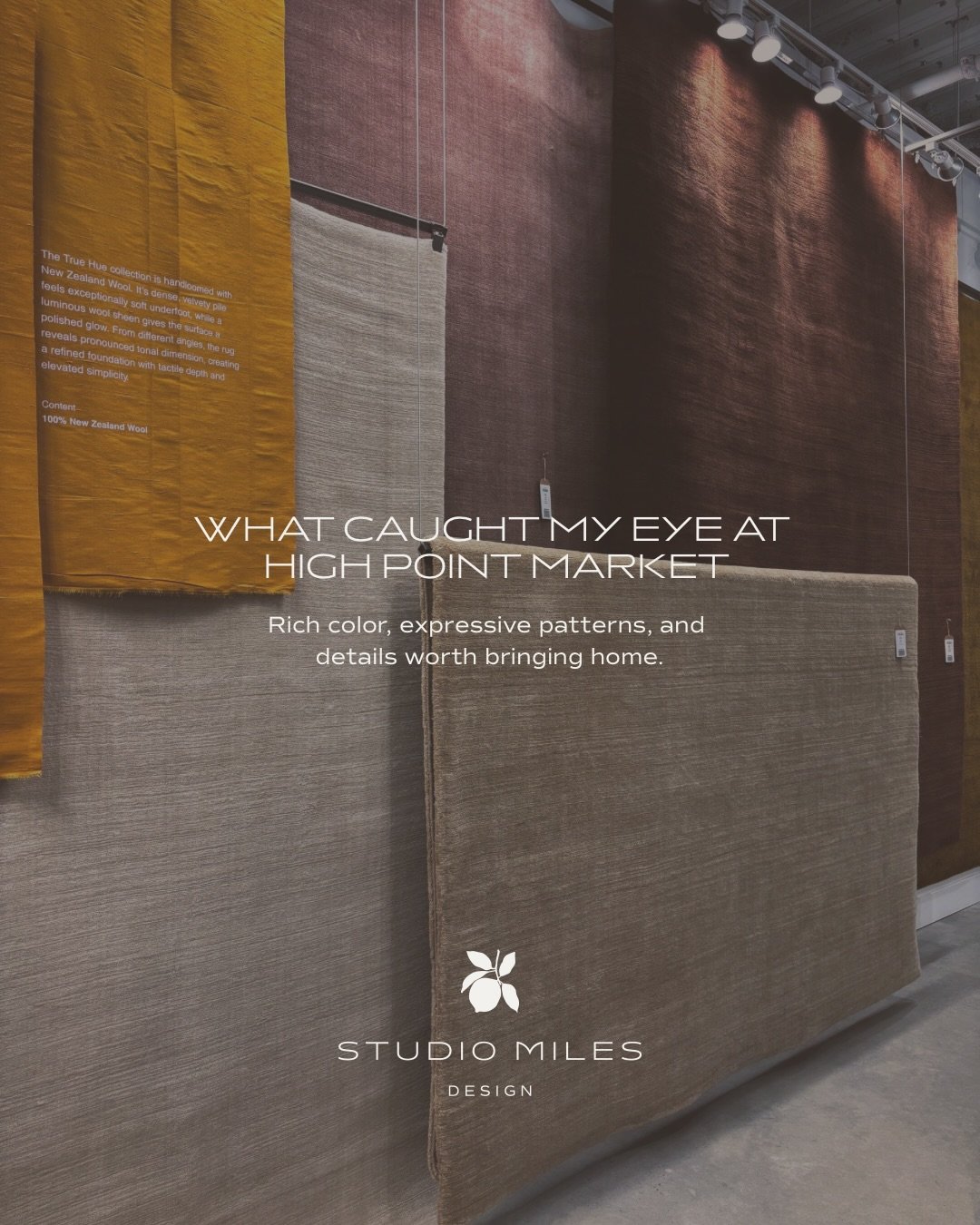 Back from High Point Market with a camera roll full of inspiration and plenty of ideas for the projects ahead.

What caught my eye? Deep burgundy, warm browns, expressive pattern combinations, and lighting that feels like sculpture. Even the smaller 