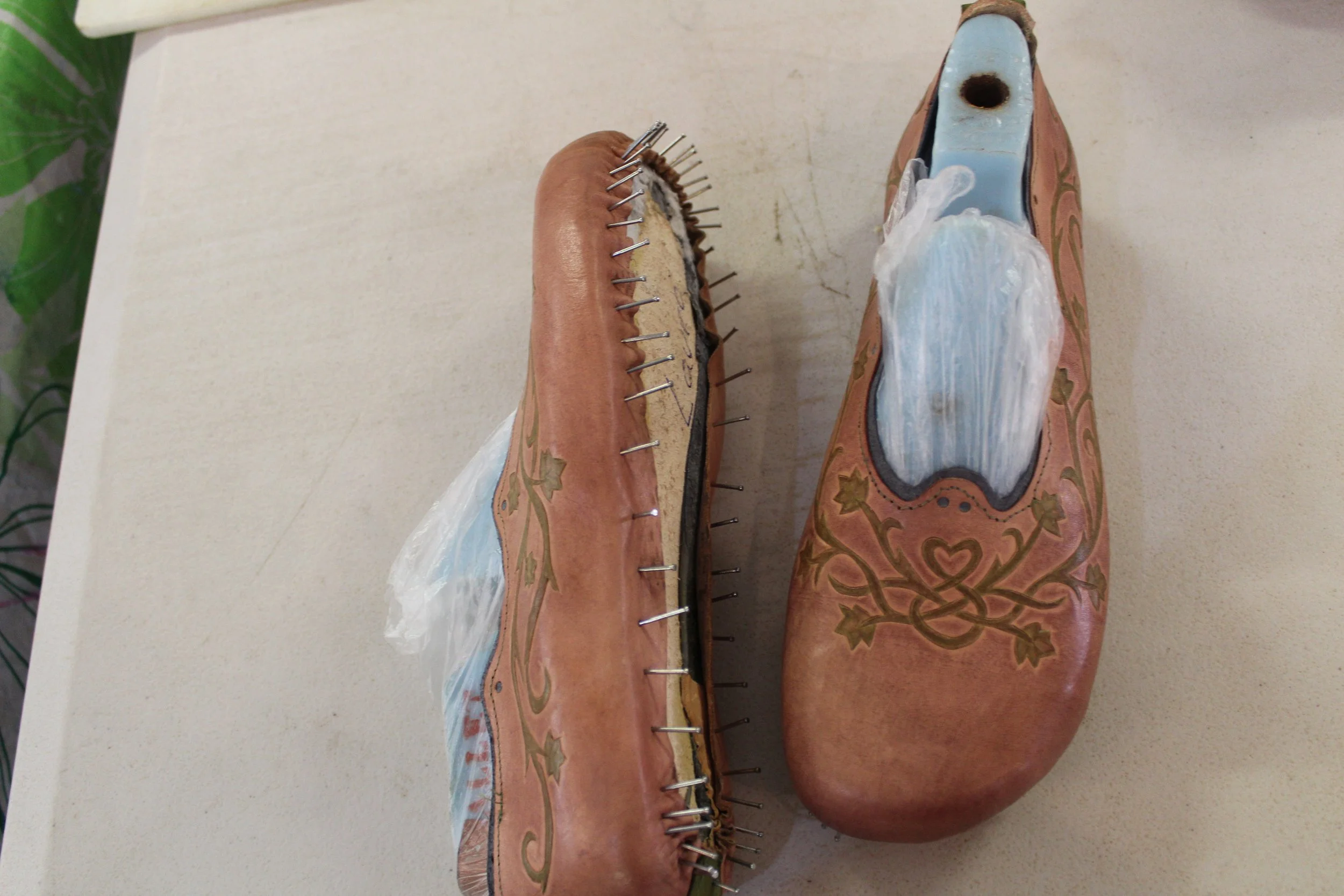 Handcrafted decorative shoes made in our shoemaking workshop