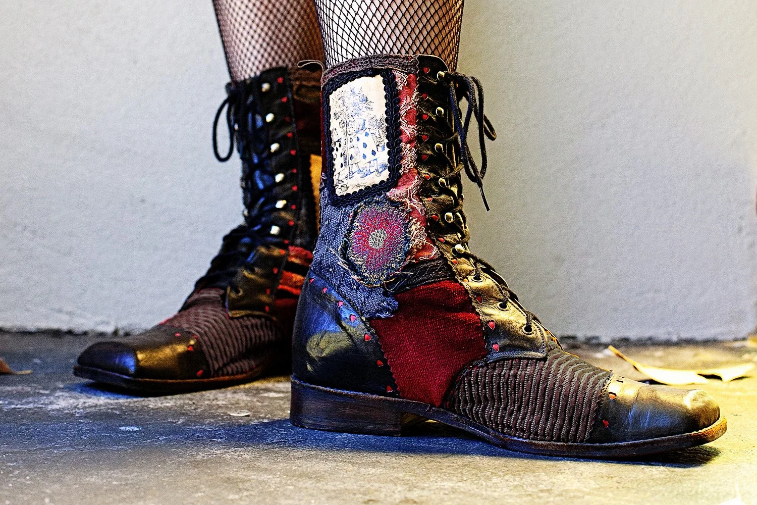 Alice boots red turned to grey Charmaines pic.jpg