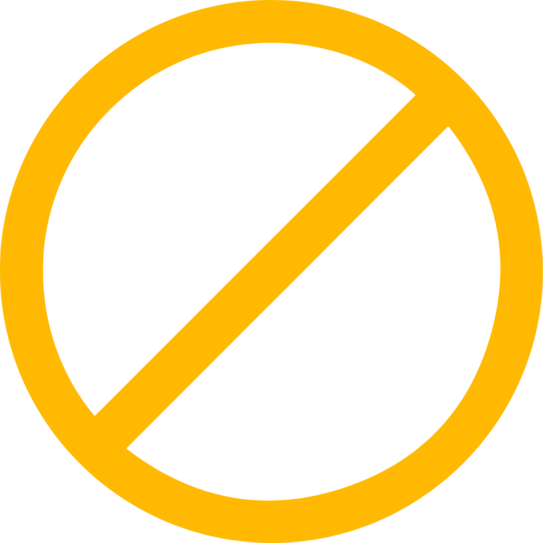 Prohibition sign with a white chess king piece crossed out by a yellow circle and line.