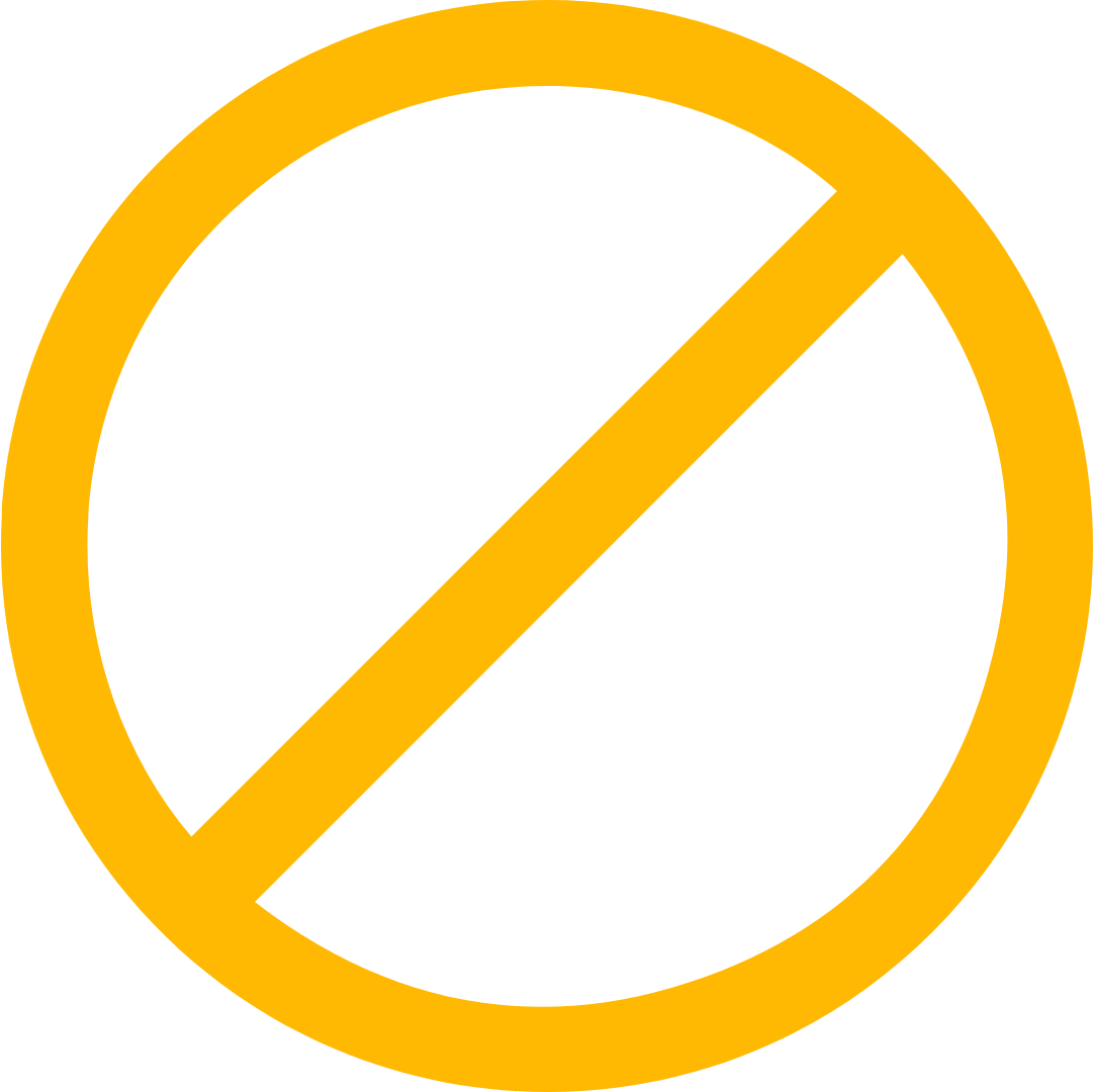 Icon of a pile of blocks with a yellow prohibition sign over it, indicating no stacking or no building blocks allowed.