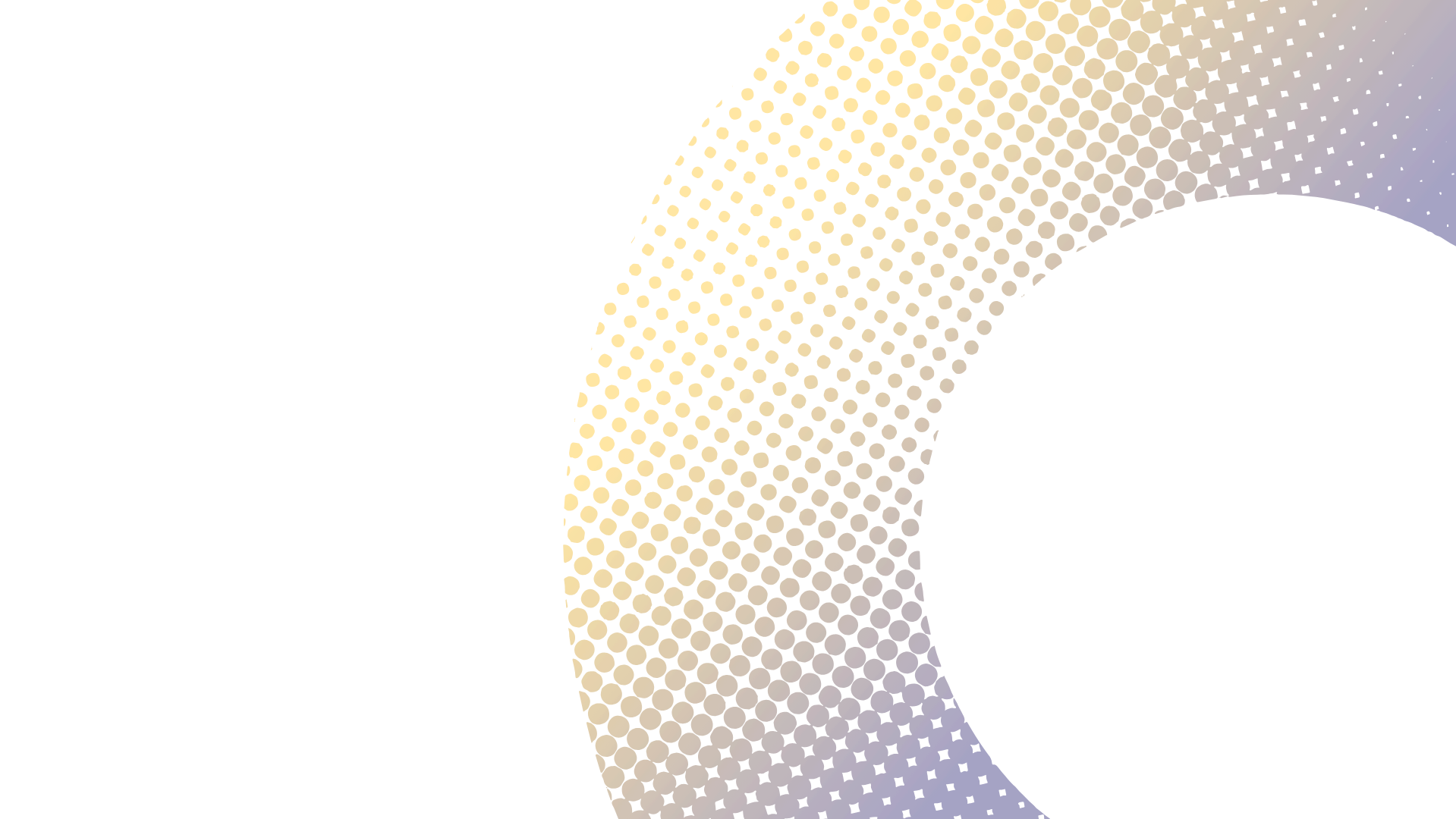 Colorful abstract digital artwork with a semi-circular gradient form on the right side, blending yellow, orange, brown, purple, and blue hues.
