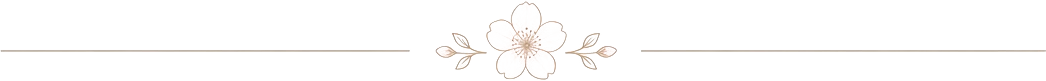 A line drawing of a flower with symmetrical decorative elements on each side and a rectangular border above and below.