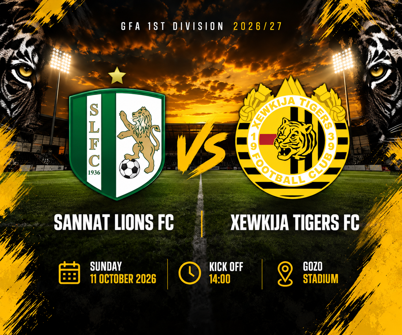 Sannat Lions vs Xewkija Tigers