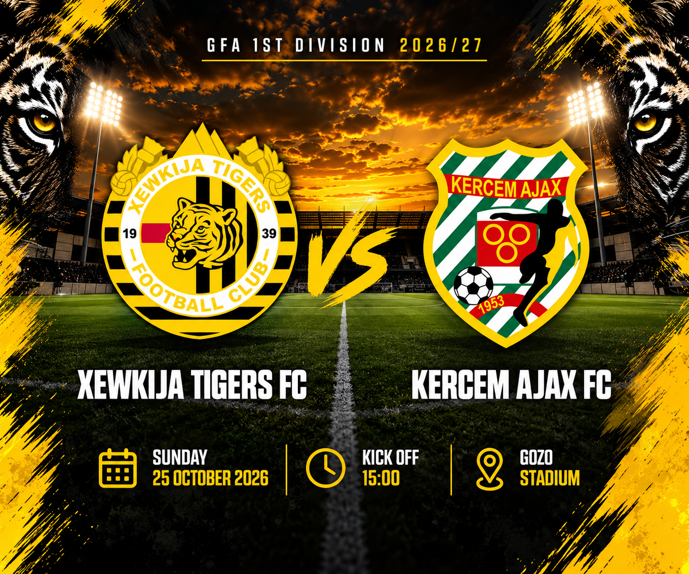 Xewkija Tigers FC vs Kerċem Ajax FC