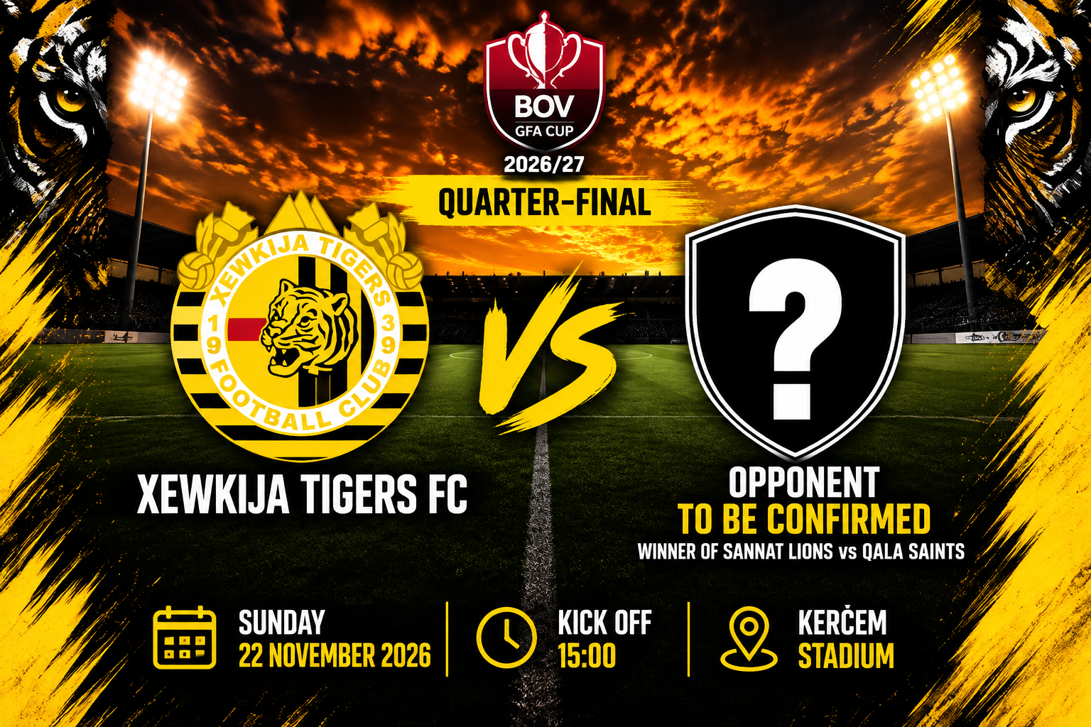 Xewkija Tigers vs Sannat Lions / Qala Saints winner