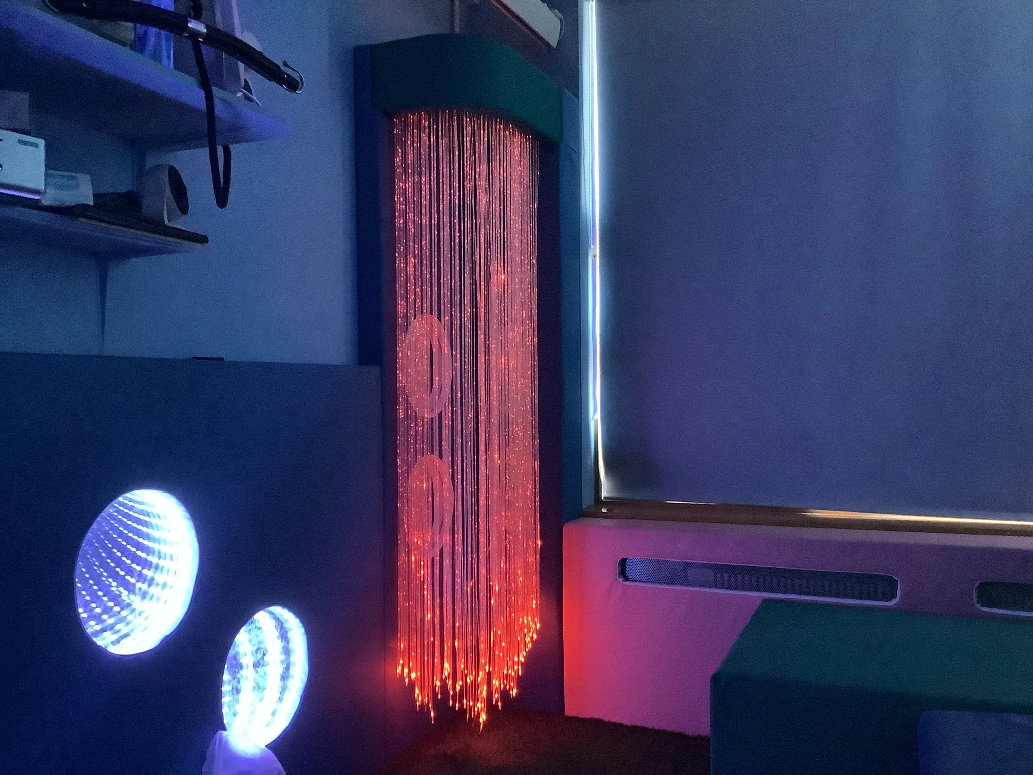 Lights in our sensory room at Sandymount School