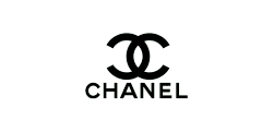 Chanel logo with interlocking double C emblem and CHANEL text