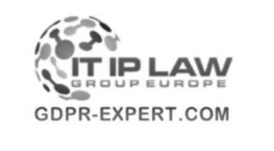 Logo for IT IP Law Group Europe with a globe and the text GDPR-EXPERT.COM