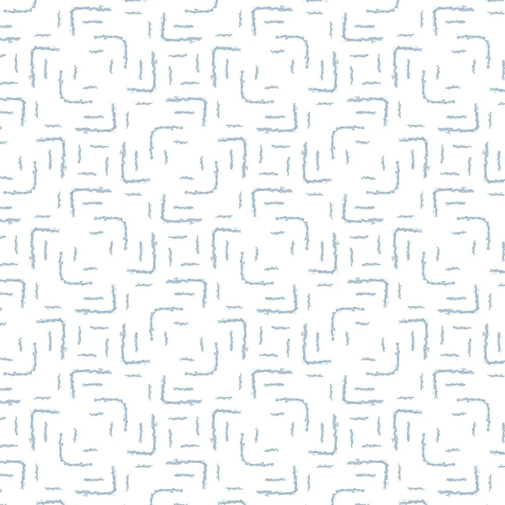 Porcelain Maze · blender: soft blue maze-like brushstroke geometric on white