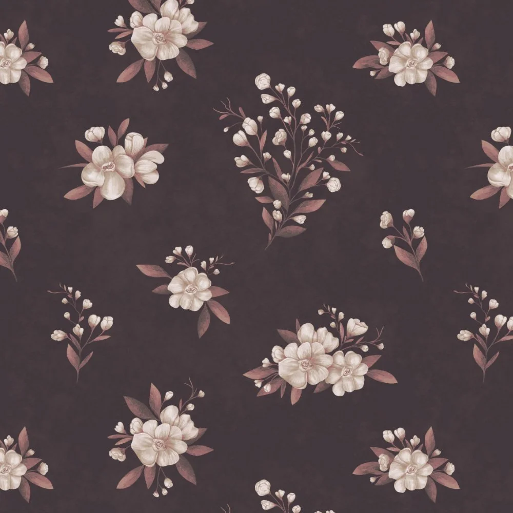 Rustic Bouquets · coordinate: cream and blush wildflower bouquets on espresso brown