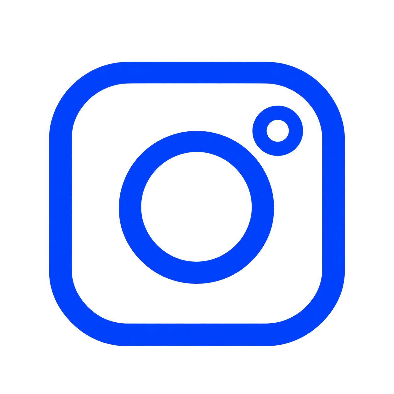 Blue square icon resembling a camera or photo app logo with a rounded square shape and a small circle in the upper right corner.