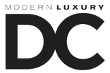 Logo with the text 'MODERN LUXURY' above a large stylized 'DC' in black