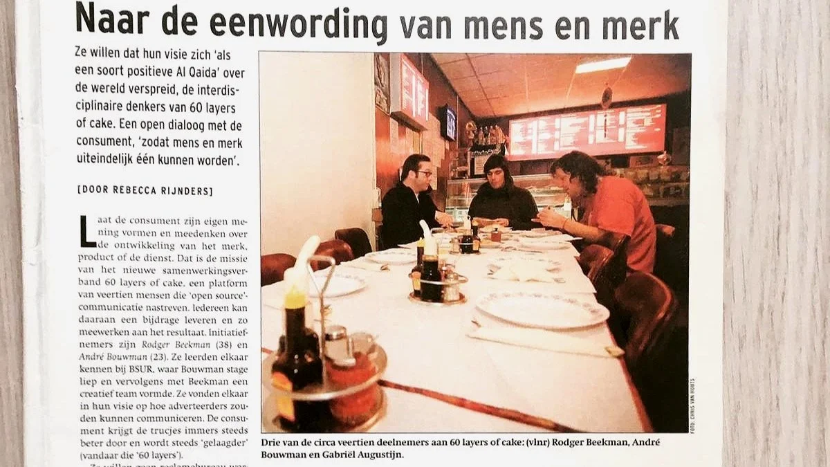 Interview about the start of 60 layers of cake in the Adformatie.