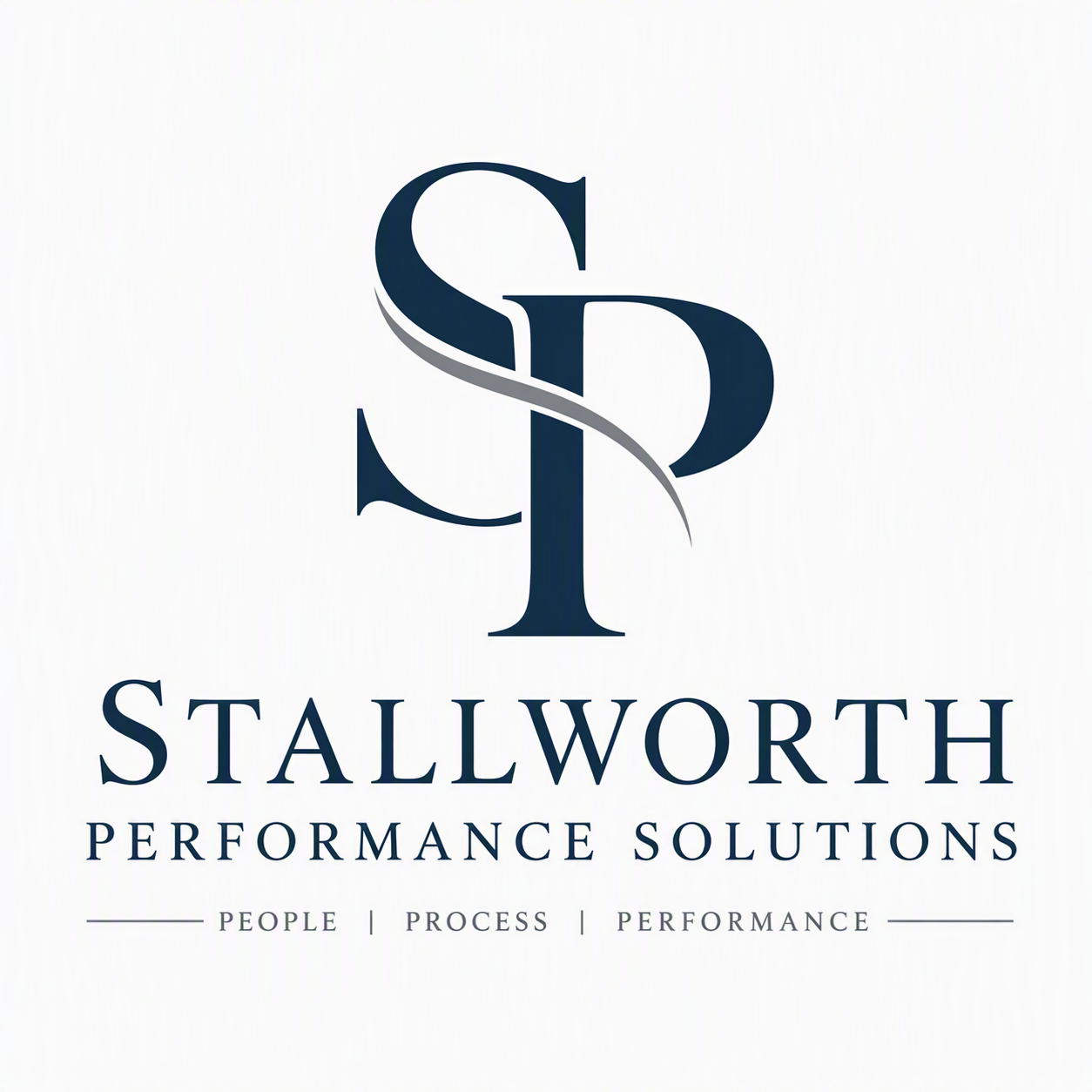 Stallworth Performance Solutions logo with large stylized initials 'S' and 'P' intertwined, and the words 'Stallworth Performance Solutions' underneath, along with the tagline 'People | Process | Performance'.