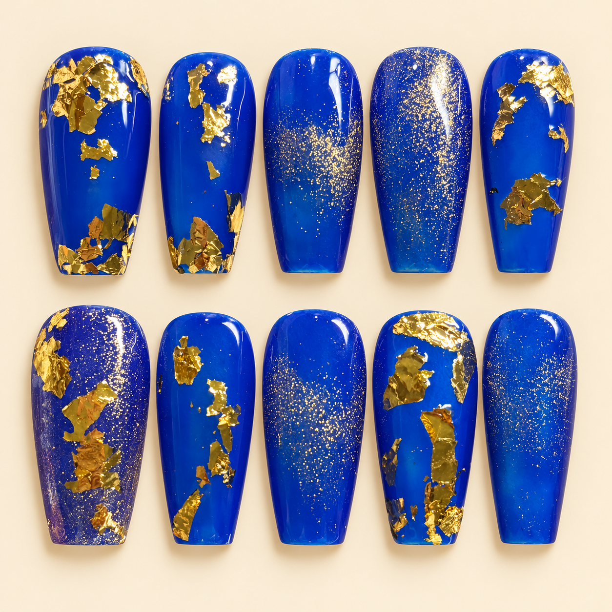Cobalt Blue Gold Foil Nail Set.png