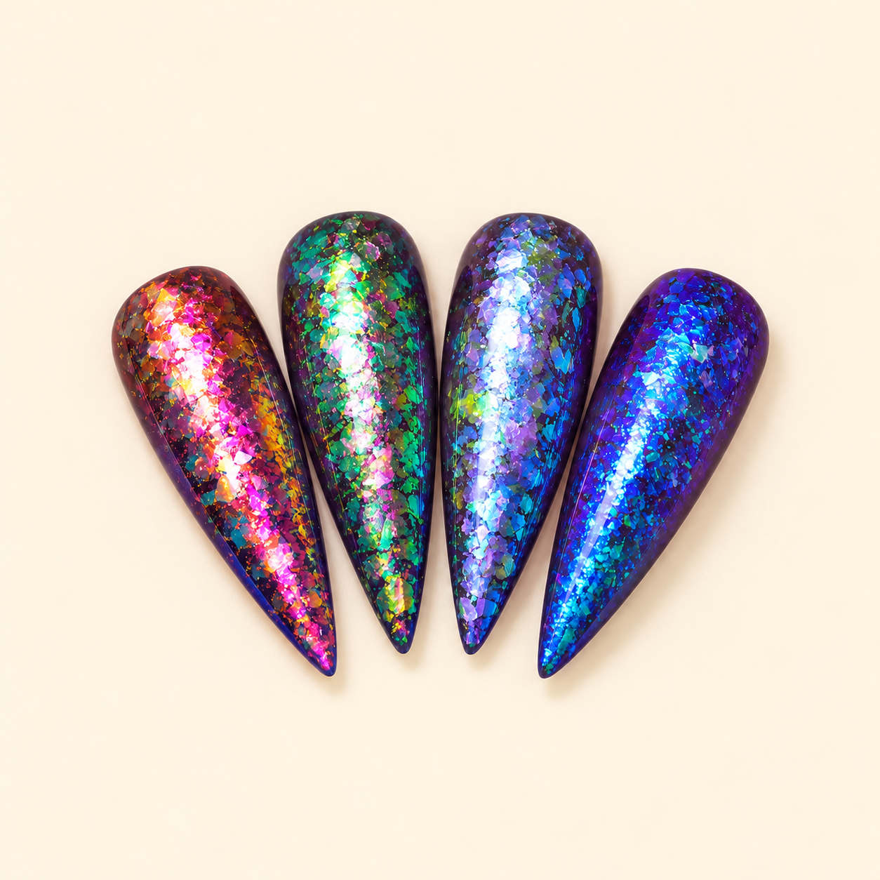 Four-shade aurora flake nail swatches.png