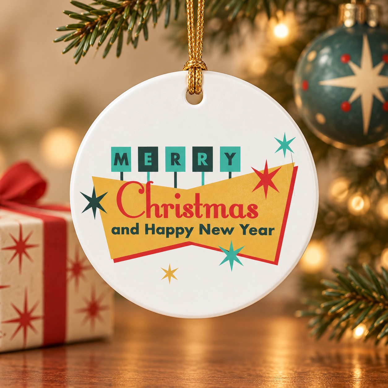 Retro Style Ceramic Christmas Ornament