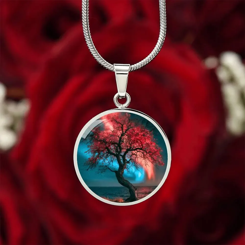 Northern Lights Tree Pendant Necklace|Aurora Borealis Jewelry|Nature Inspired Gift