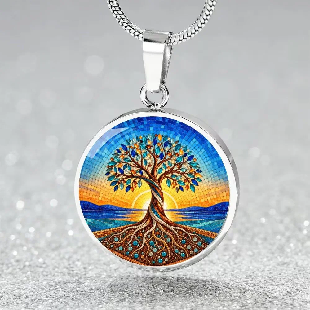 Tree Of Life Pendant Necklace|Mosaic Jewelry|Nature Inspired Gift