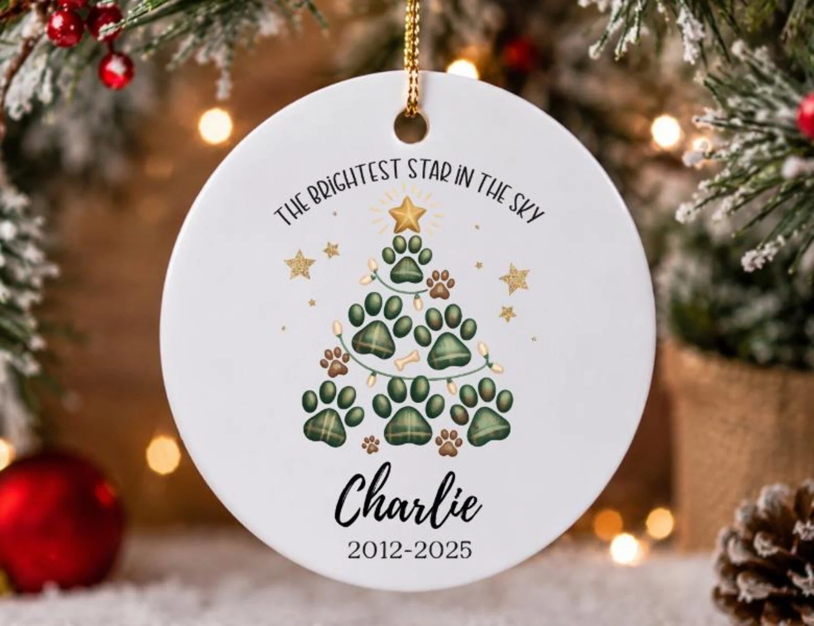 Pet Memorial Personalized Christmas Ornament