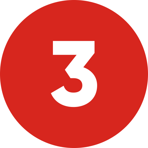 Red circle with the number 3 in black.