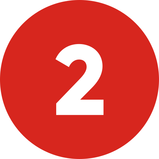 Red circle with a black number 2 in the center.