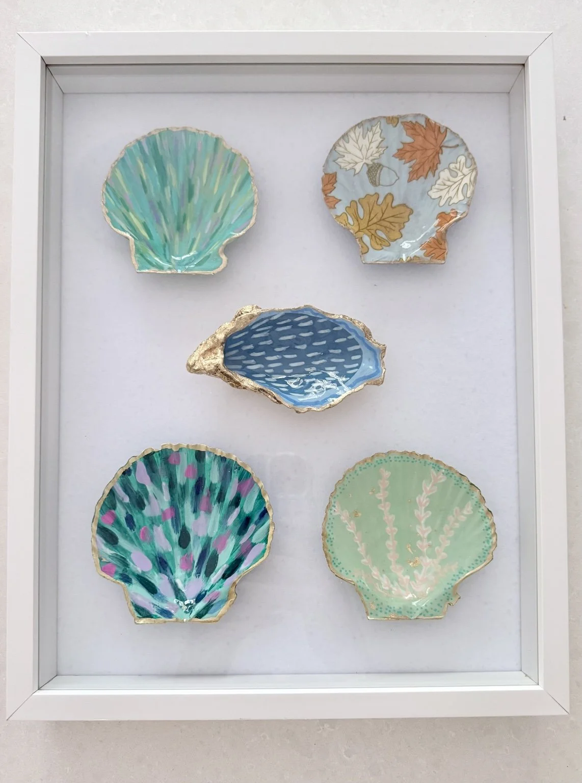 Artisan Painted Seashell Shadow Box