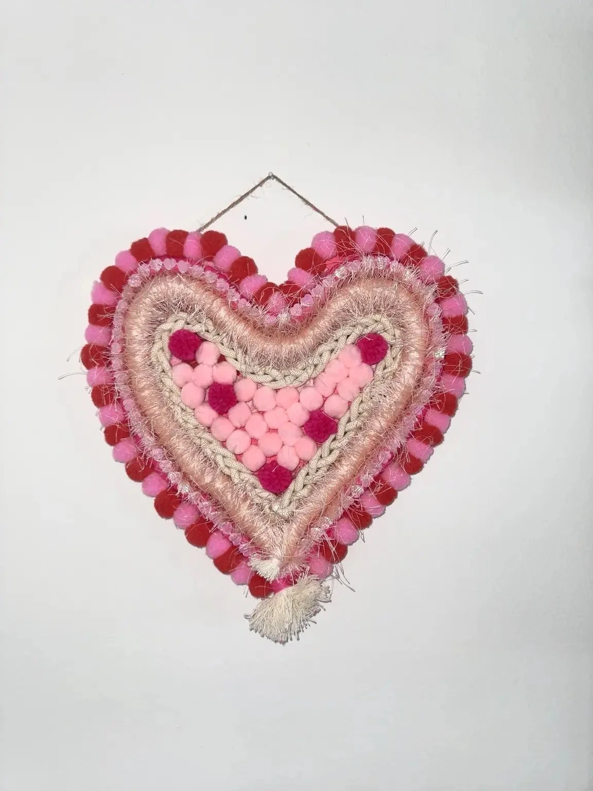 Heartfelt Pom-Pom Wall Decor