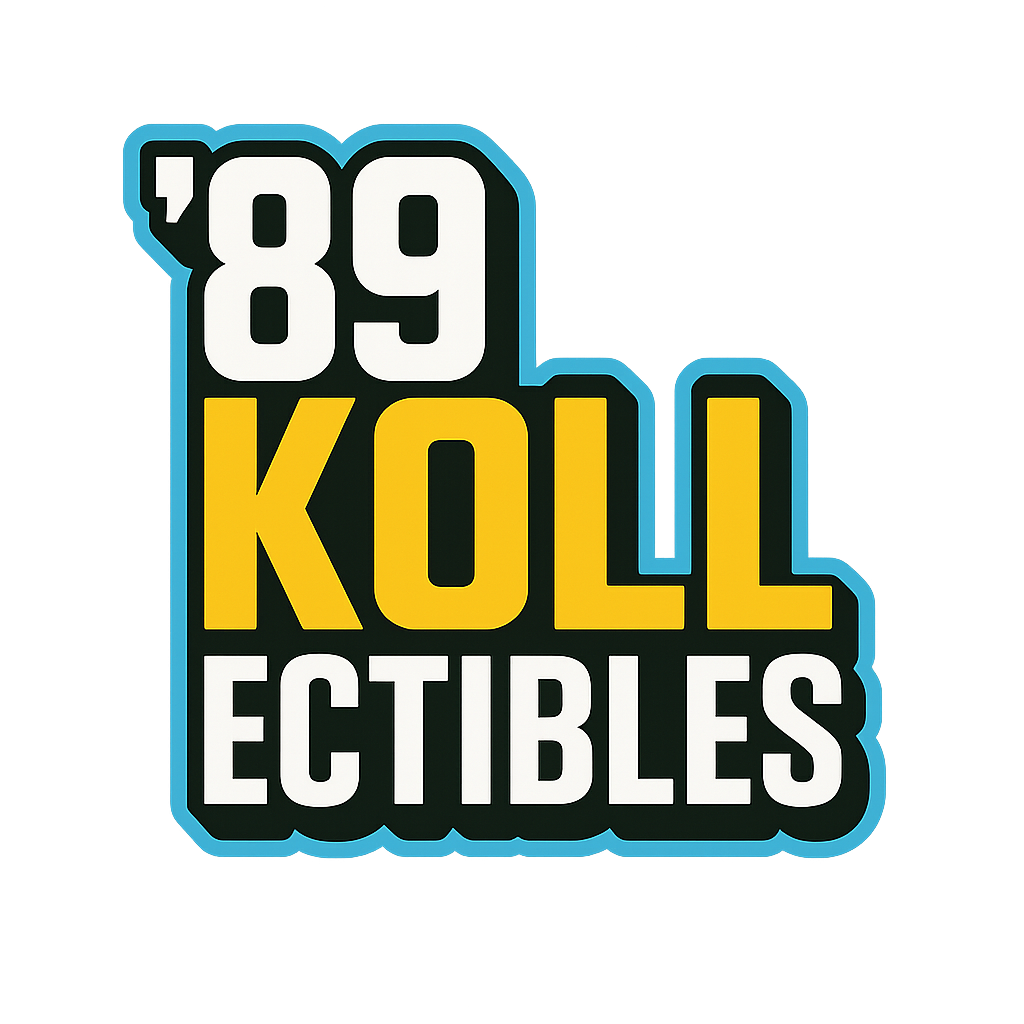 Logo for '89 Kool Ectibles' featuring bold yellow and white text on a black background with a blue outline.