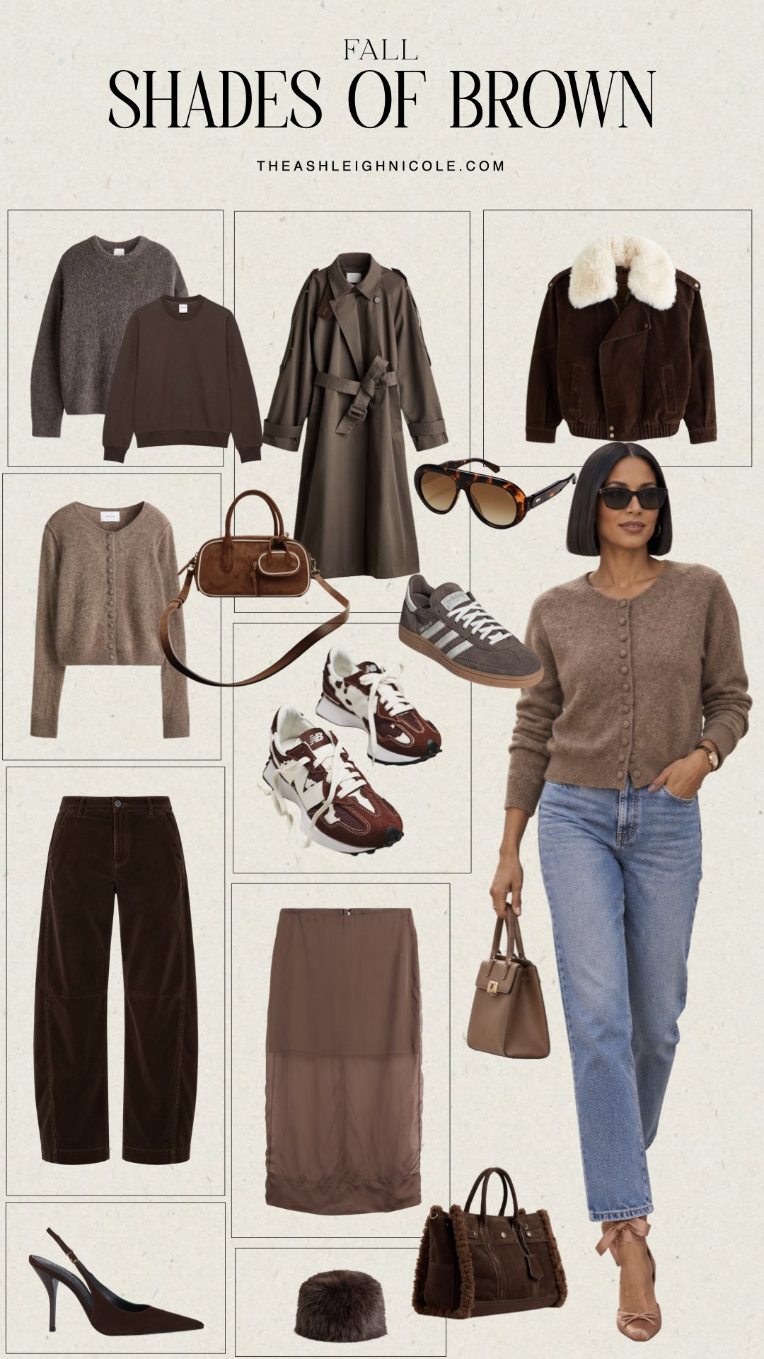 How to wear brown in fall.
