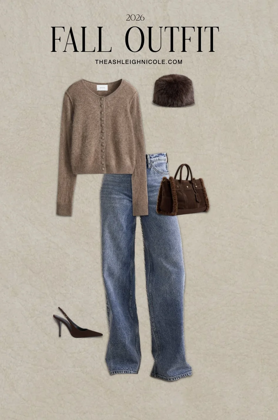 Trendy fall outfits wearing brown.