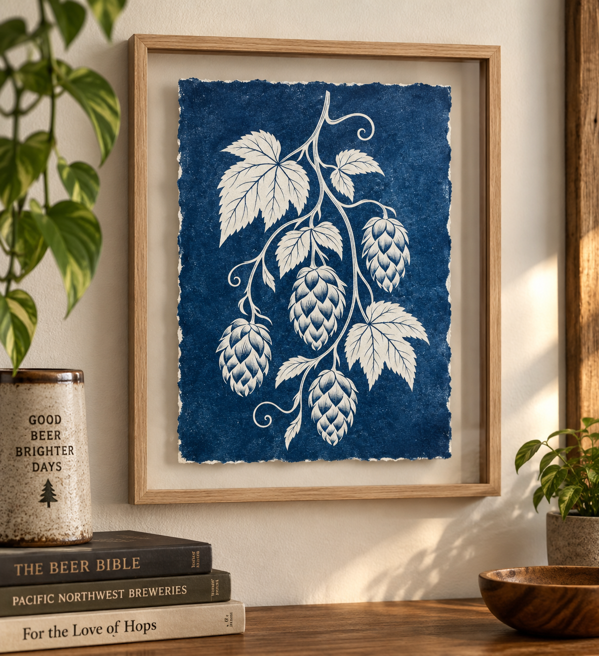 Hops — Handmade Cyanotype Print