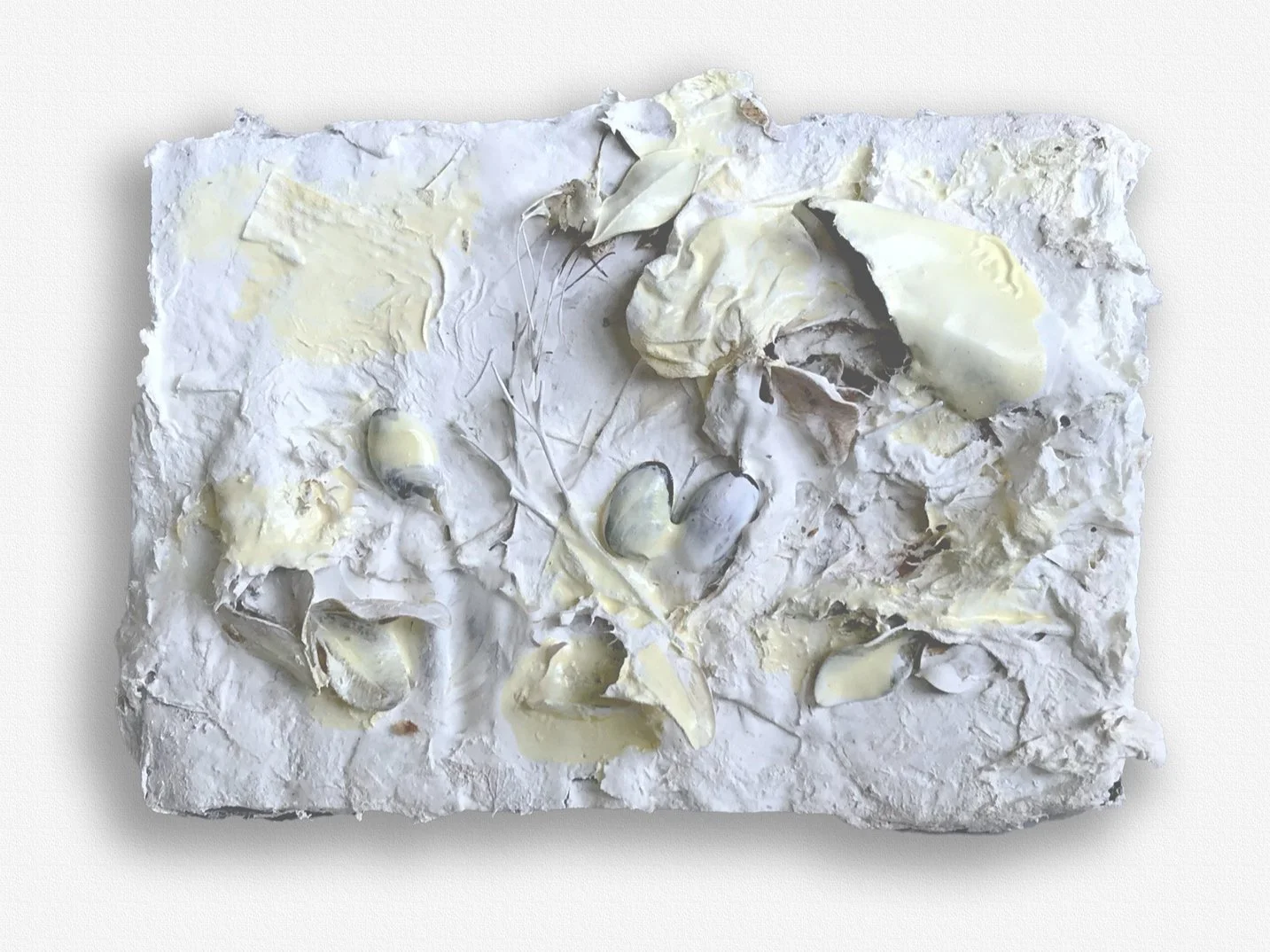 4"x33/4" cardboard, paper, paint, glue, stain, organic material $35.