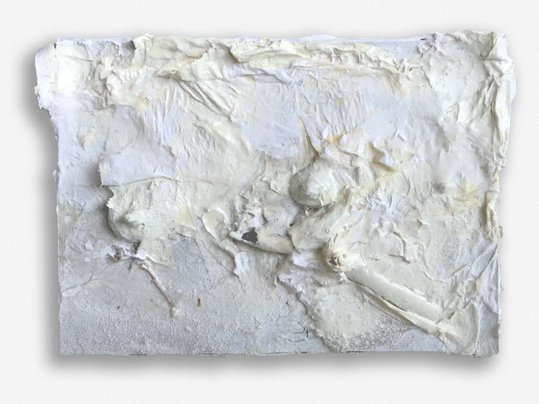 51/2"x33/4" cardboard, paper, paint, glue, organic material $100.