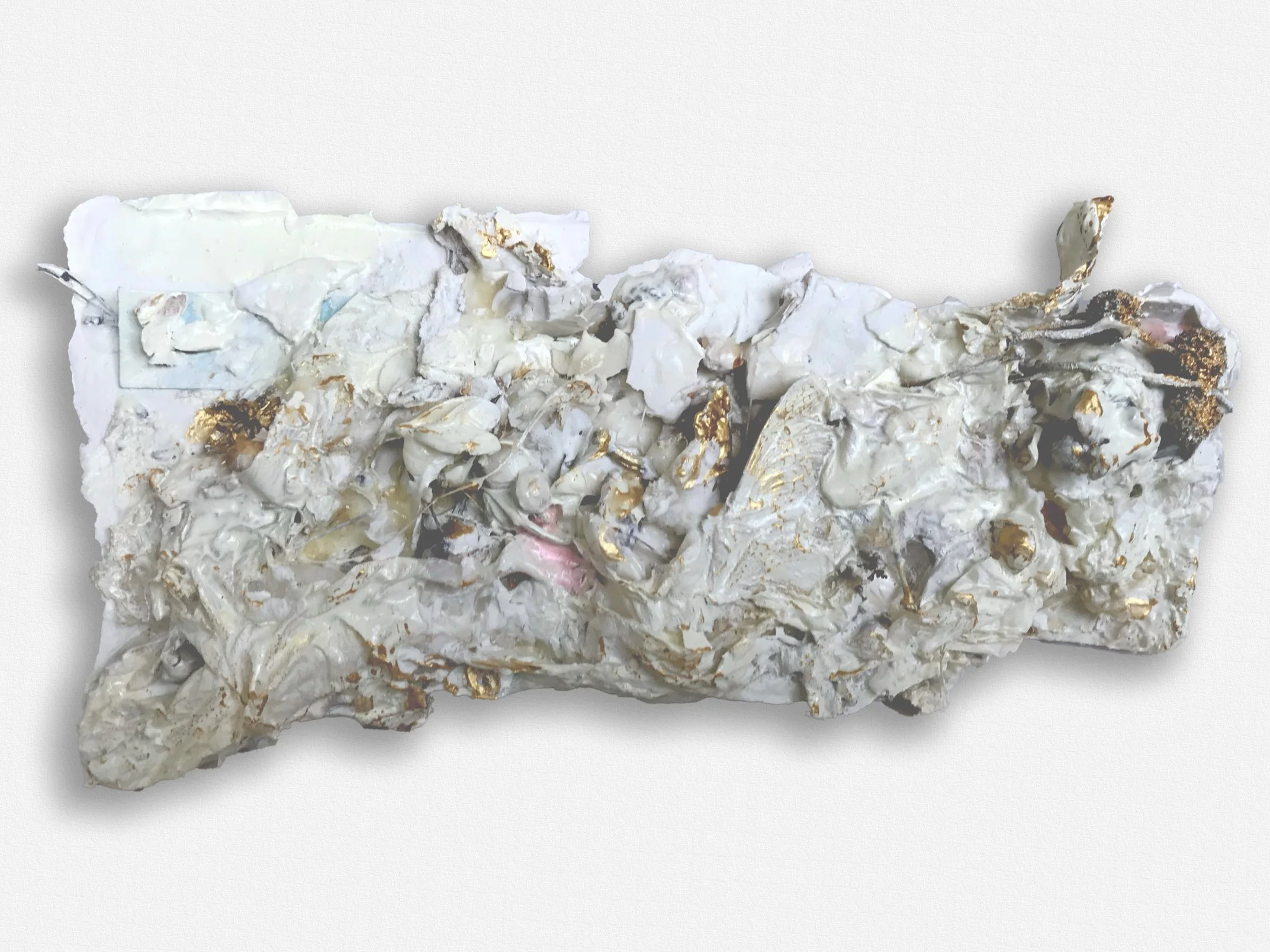 41/2"x91/4"  plaster, glue, paint, organic material $100.