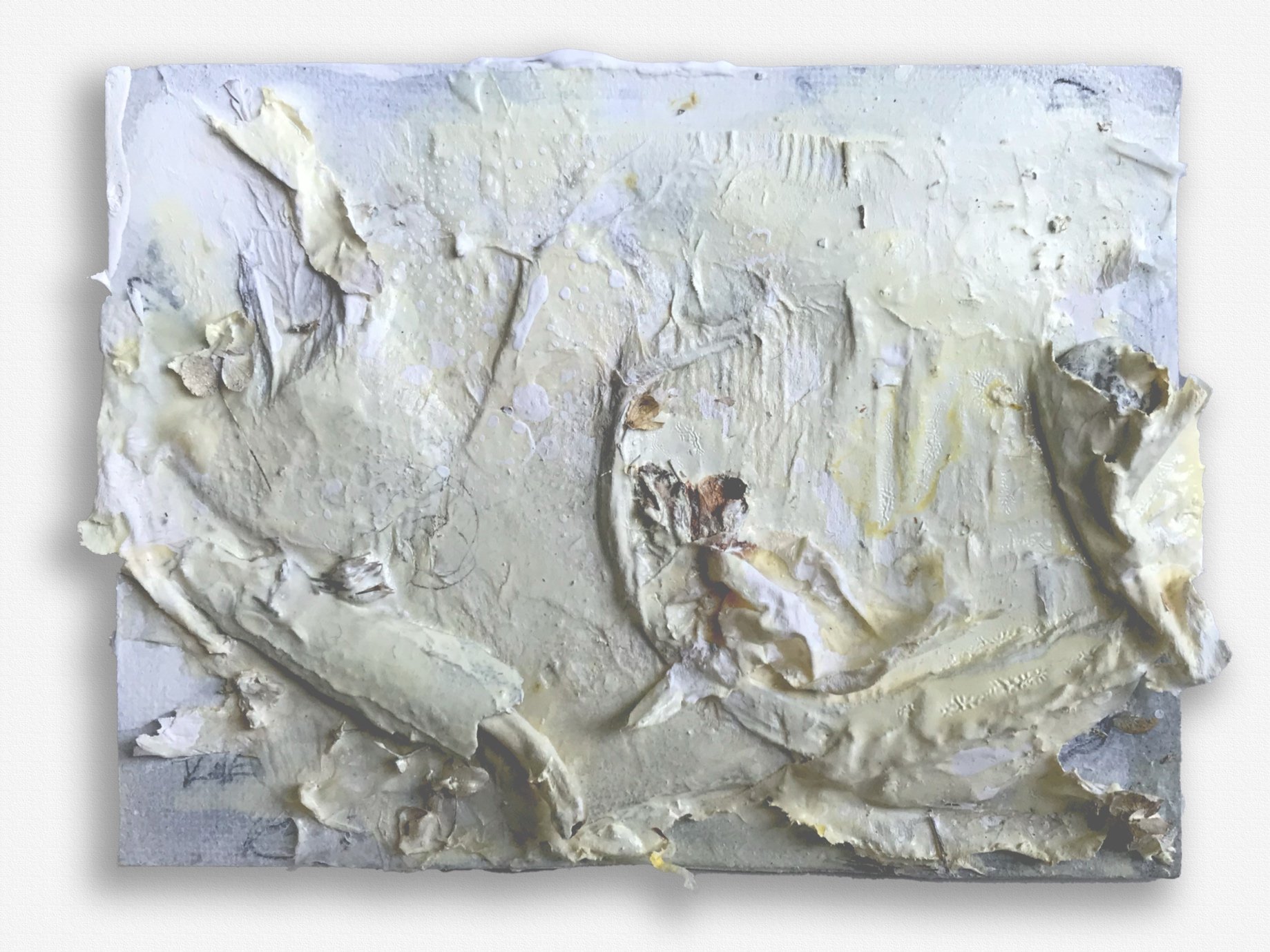 5"x33/4" cardboard, paper, paint, glue, pencil, organic material $45.