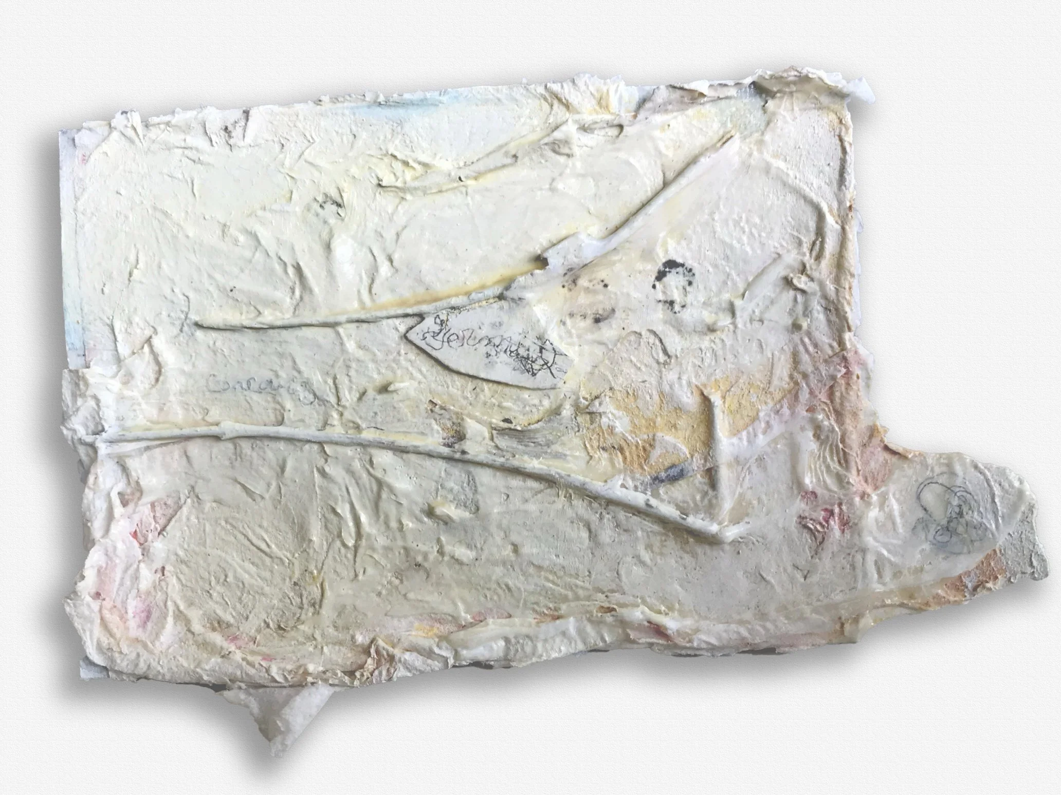 61/2"x4" paper, paint, glue, stain, organic material $75.