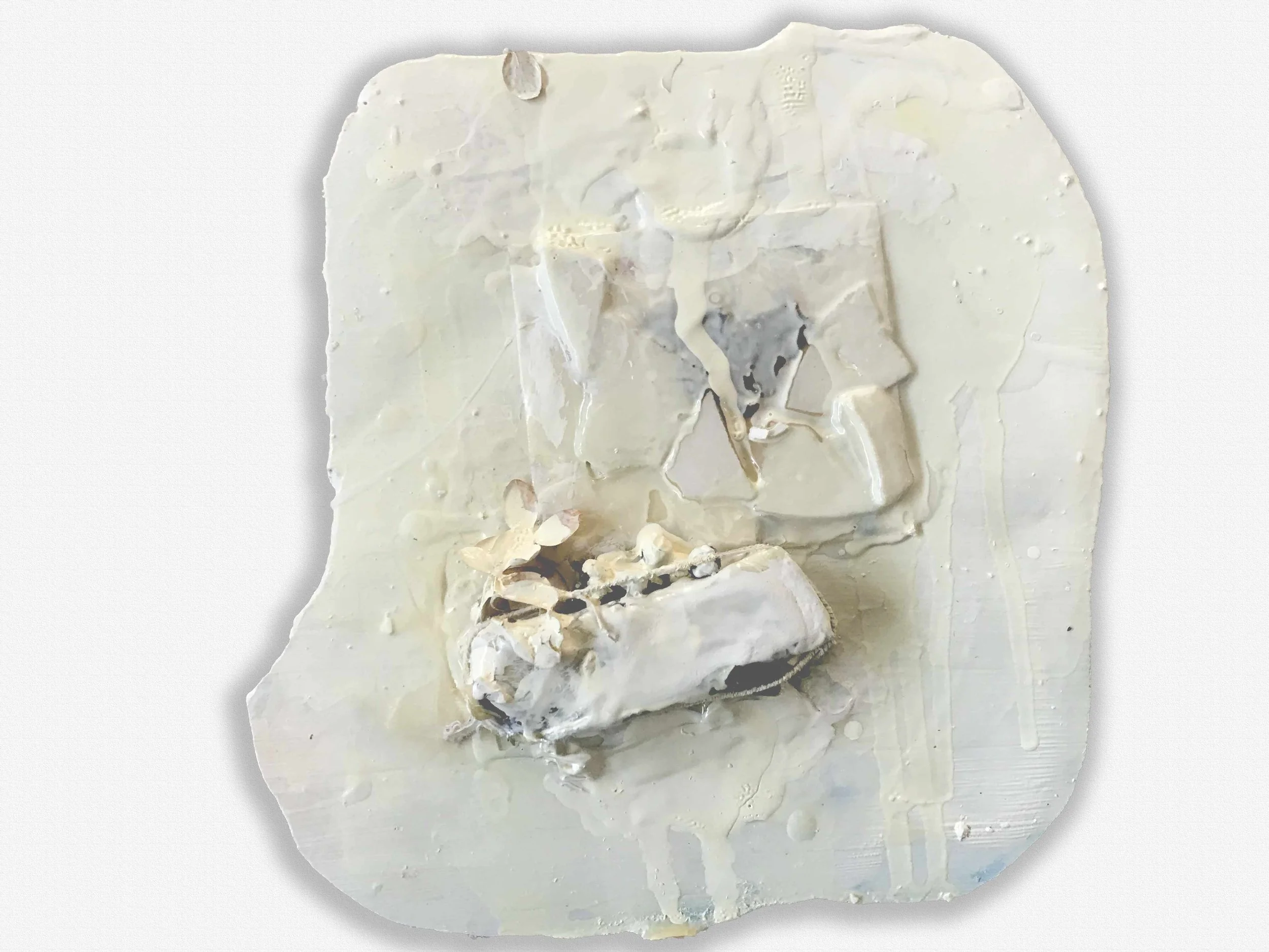 7" x 7" x 11/2" plaster, paint, glue, string, organic material 4150.