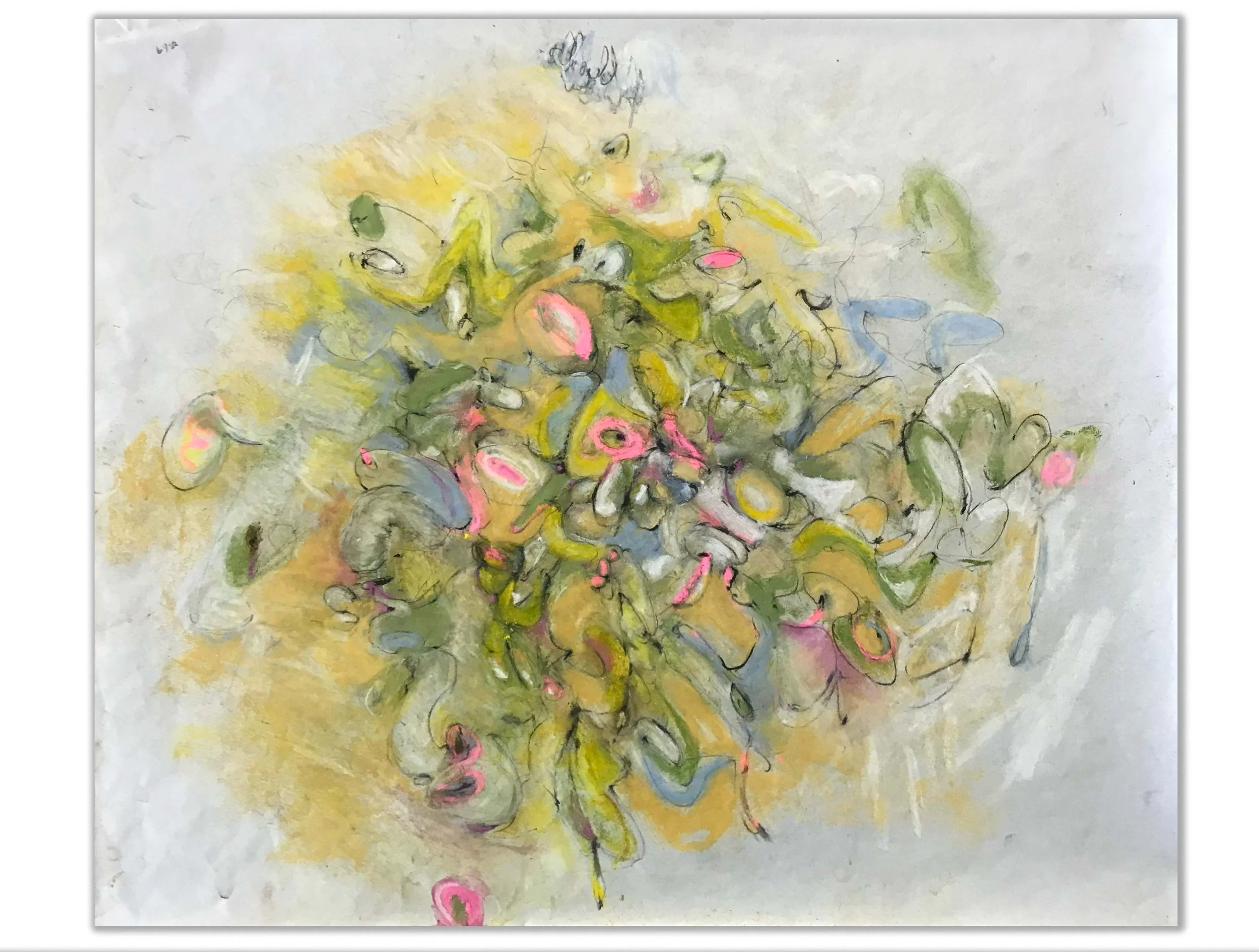Yellow Paisley 14" x 17" Pastel on Paper $700
