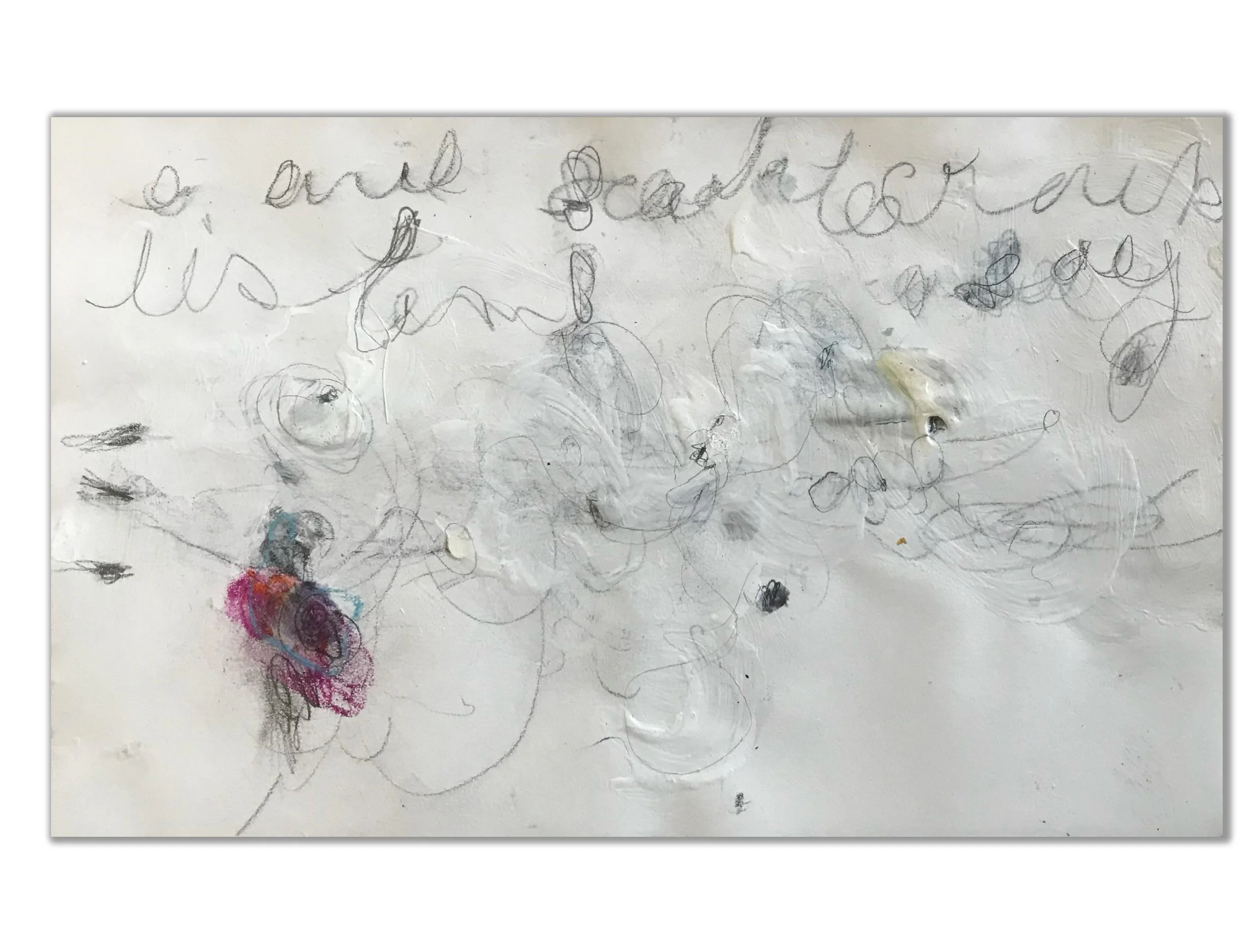White Dream 1, 81/2" x 5" pencil, paint, pastel on paper $125.