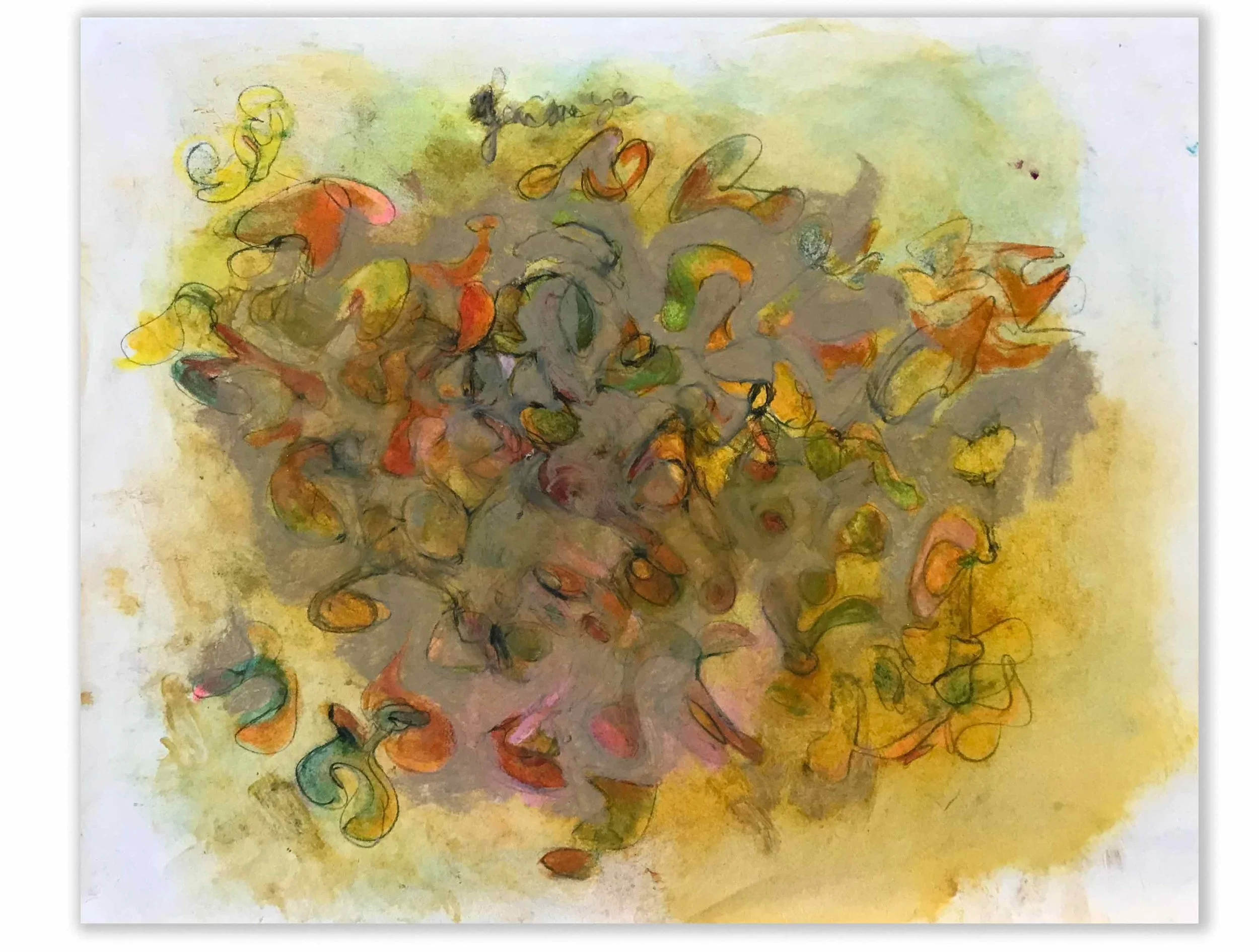 Yellow Grey, 14' x 17" oil, pastel pencil, charcoal on paper $700.