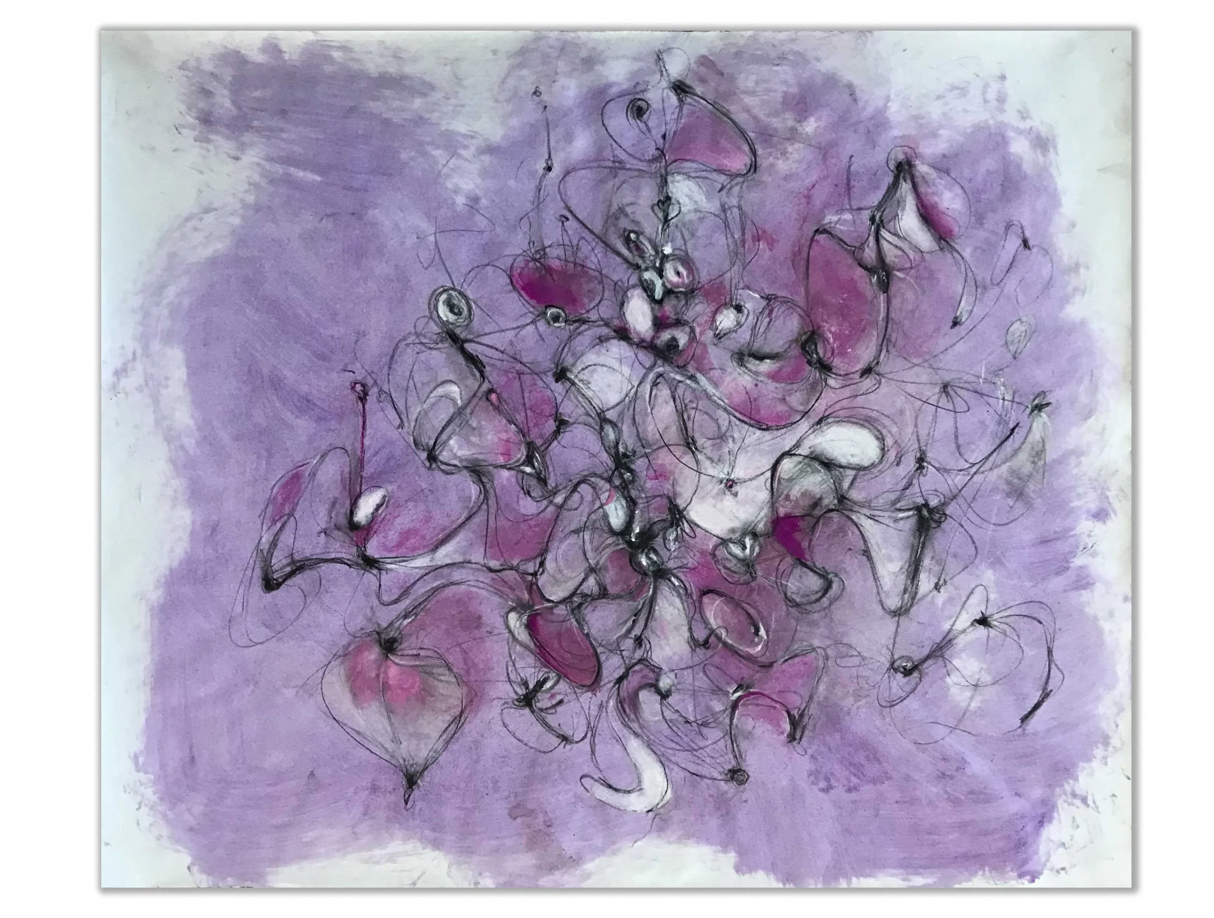 Purple Paisley 14" x 17" oil paint, pencil, pastel on paper $700.