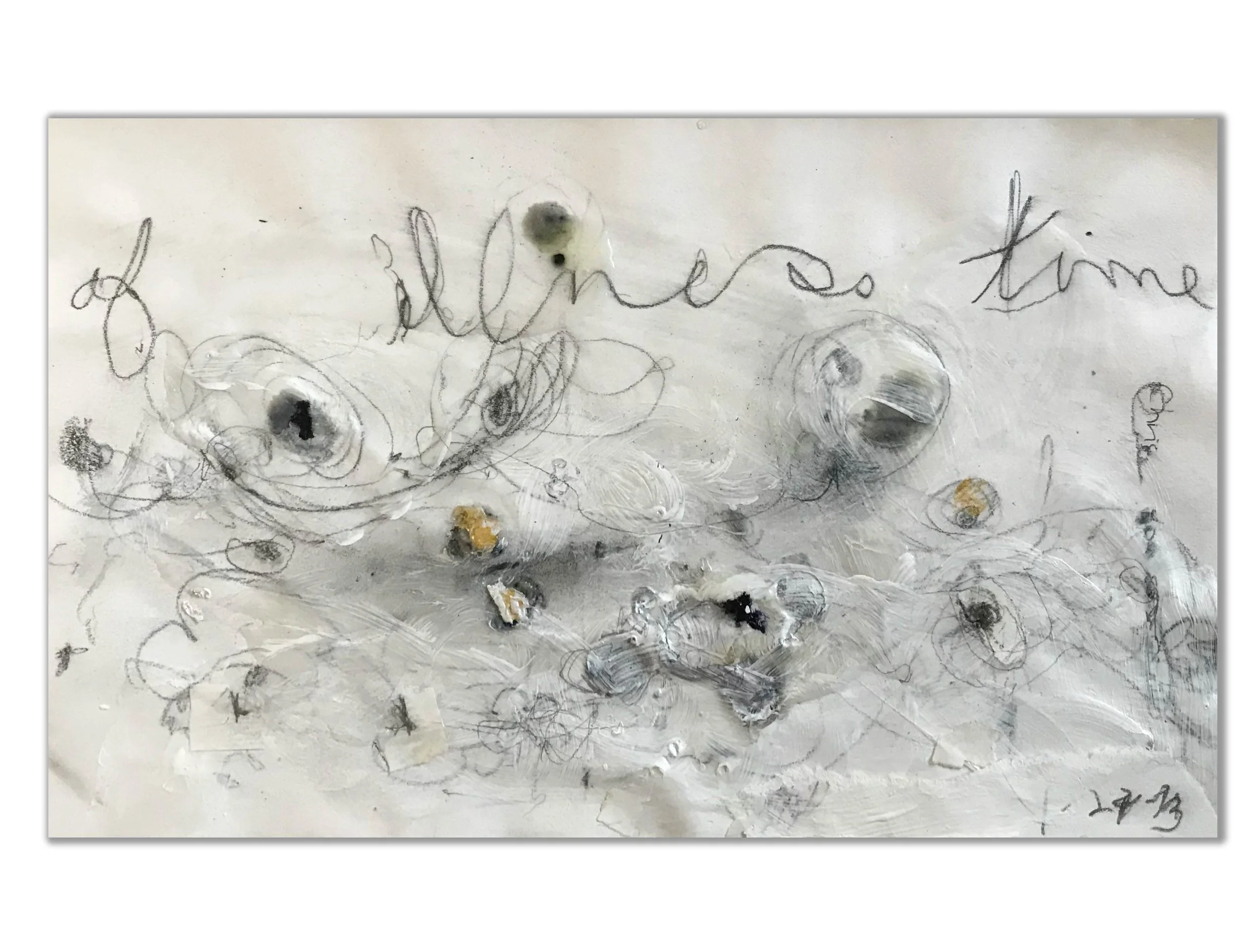 White Dream 4, 81/2" 5"  paint, pencil, stain, gel  on paper $125
