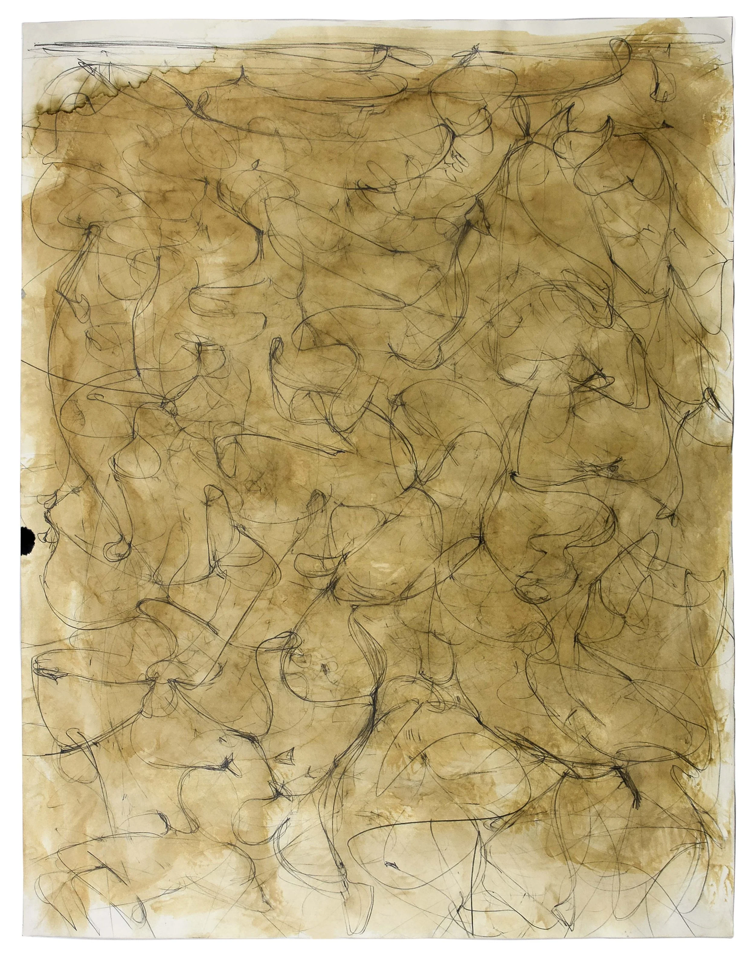 Gold 1 18" x 24" paint, stain, pencil on paper $1200