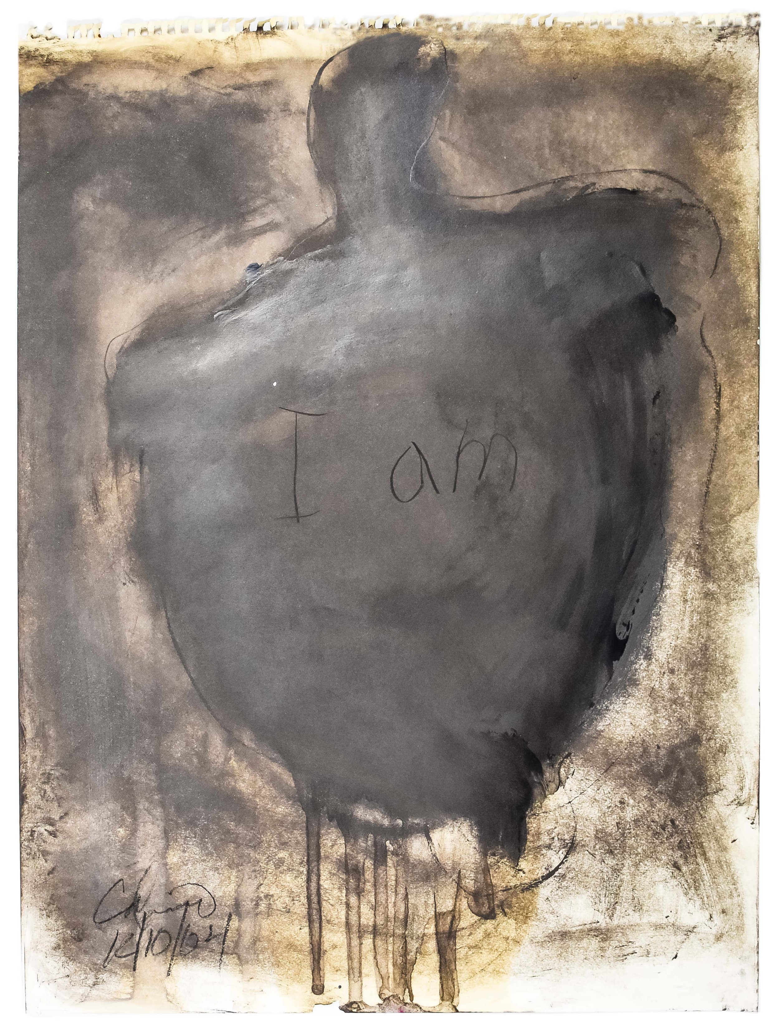 Brown Acorn  18" x 24" paint, stain, pencil on paper $1200
